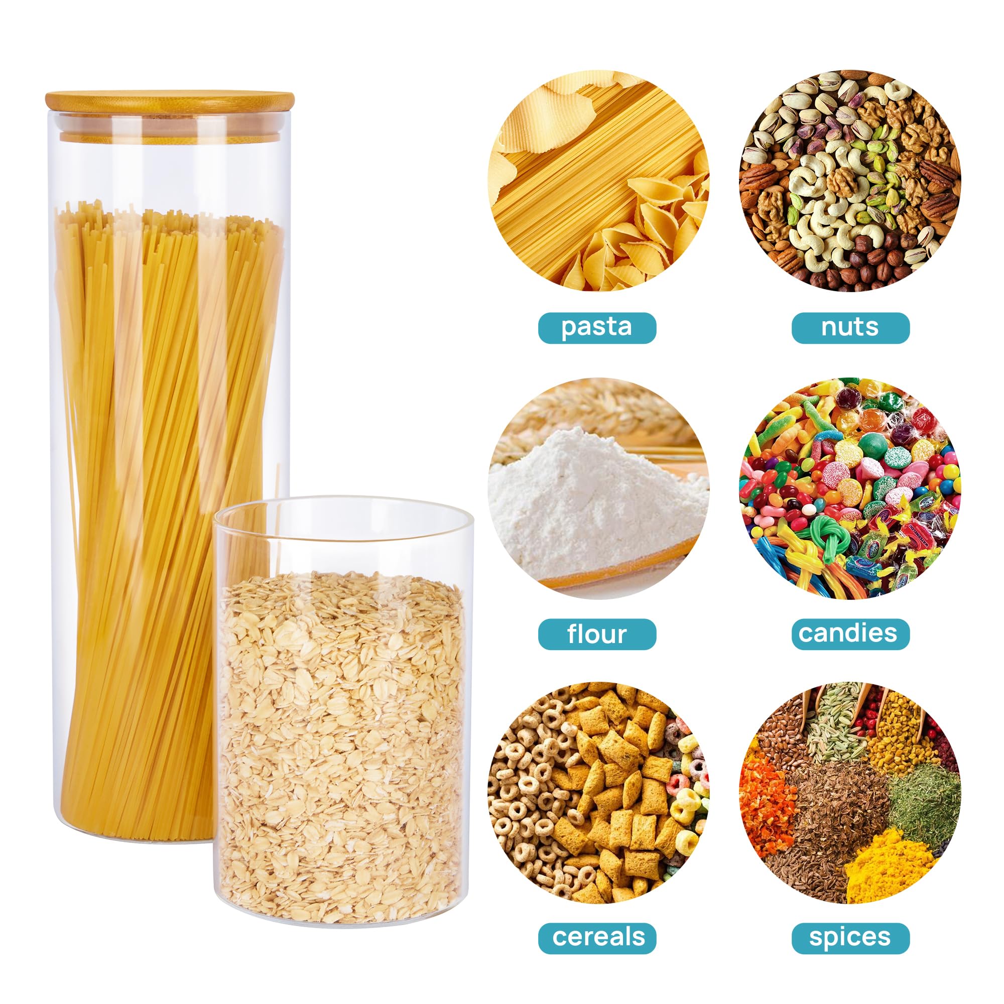 Vtopmart bamboo lids closeup showing silicone seal for freshness.