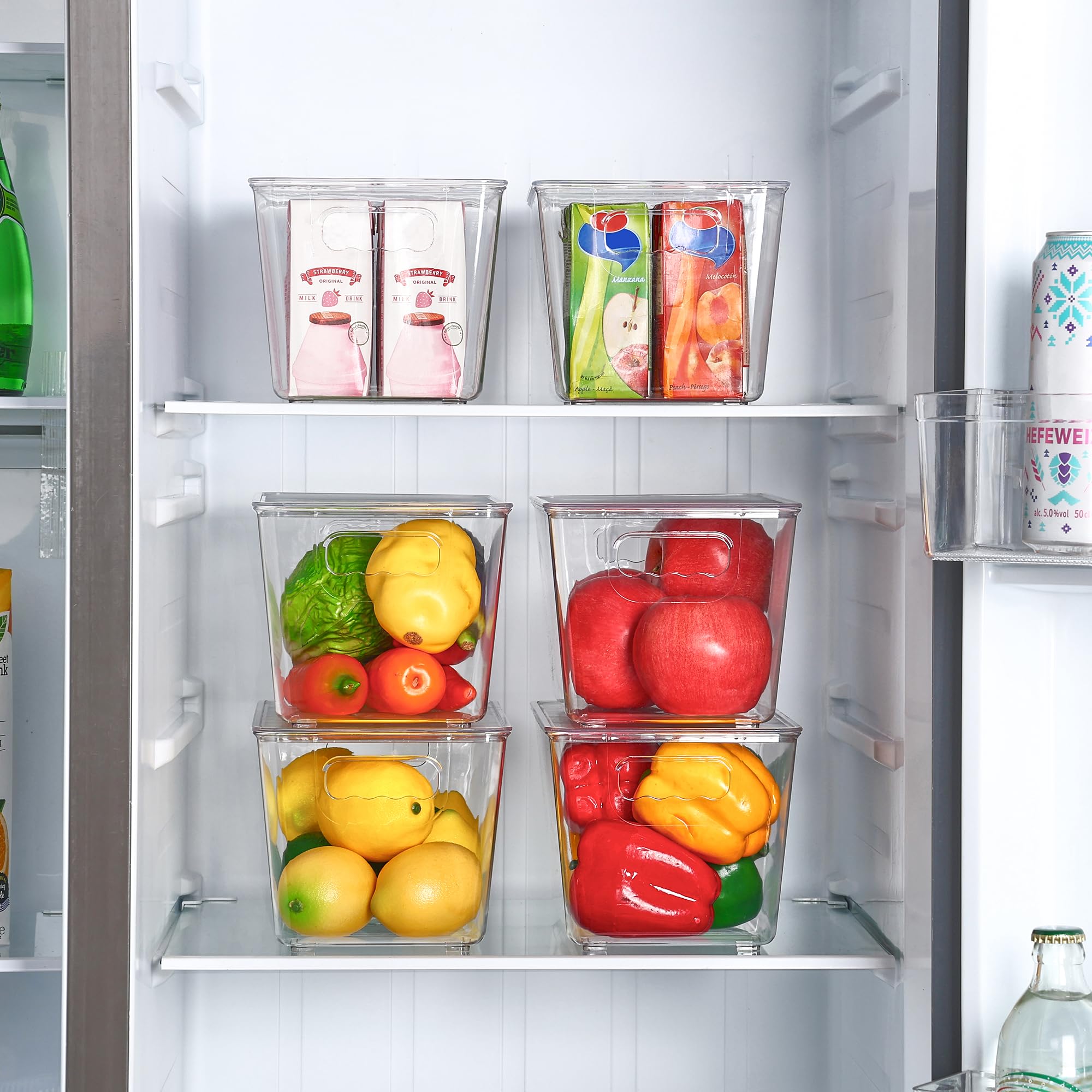 Vtopmart bin placed in the fridge for tidy shelves.