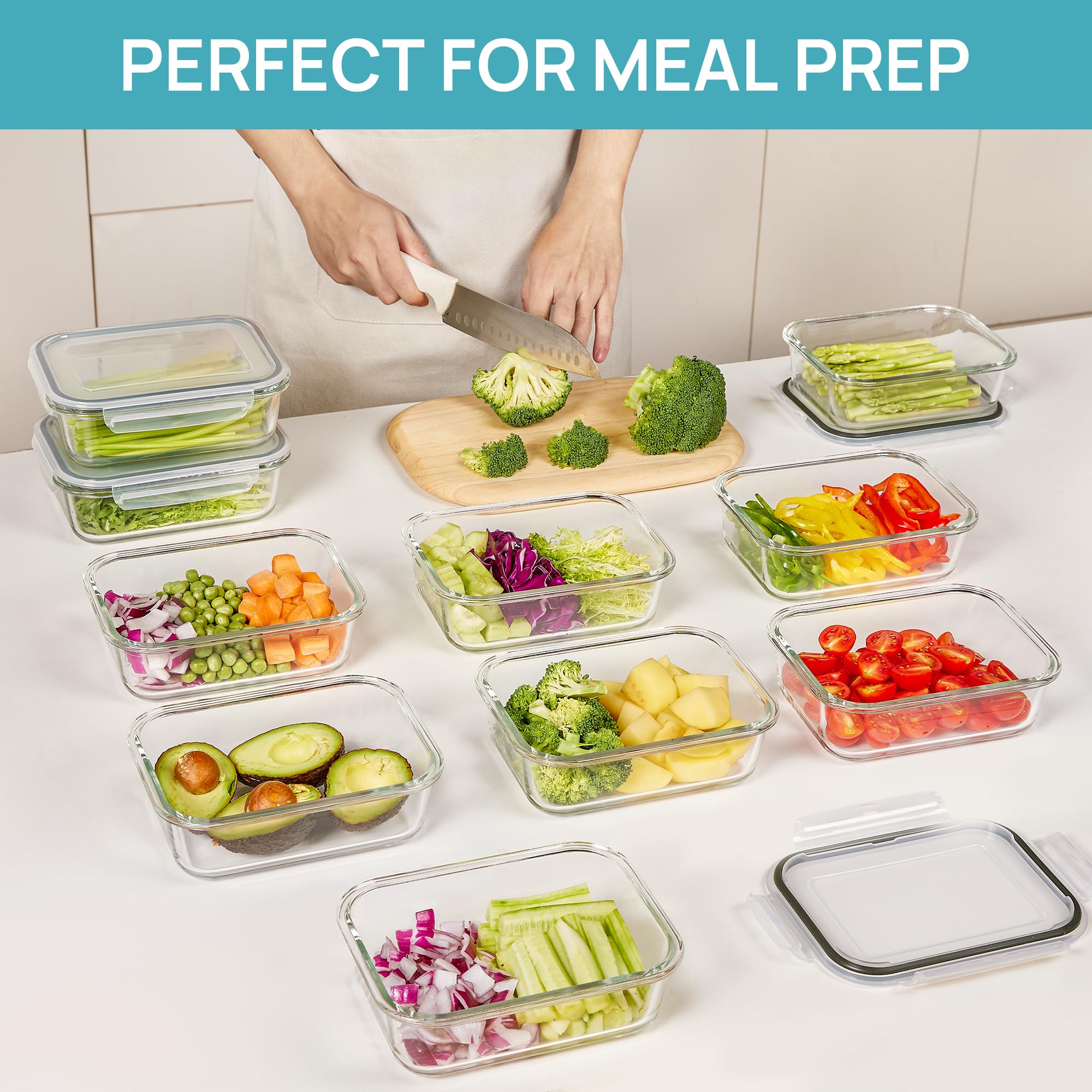 Durable borosilicate glass from Vtopmart for versatile food storage