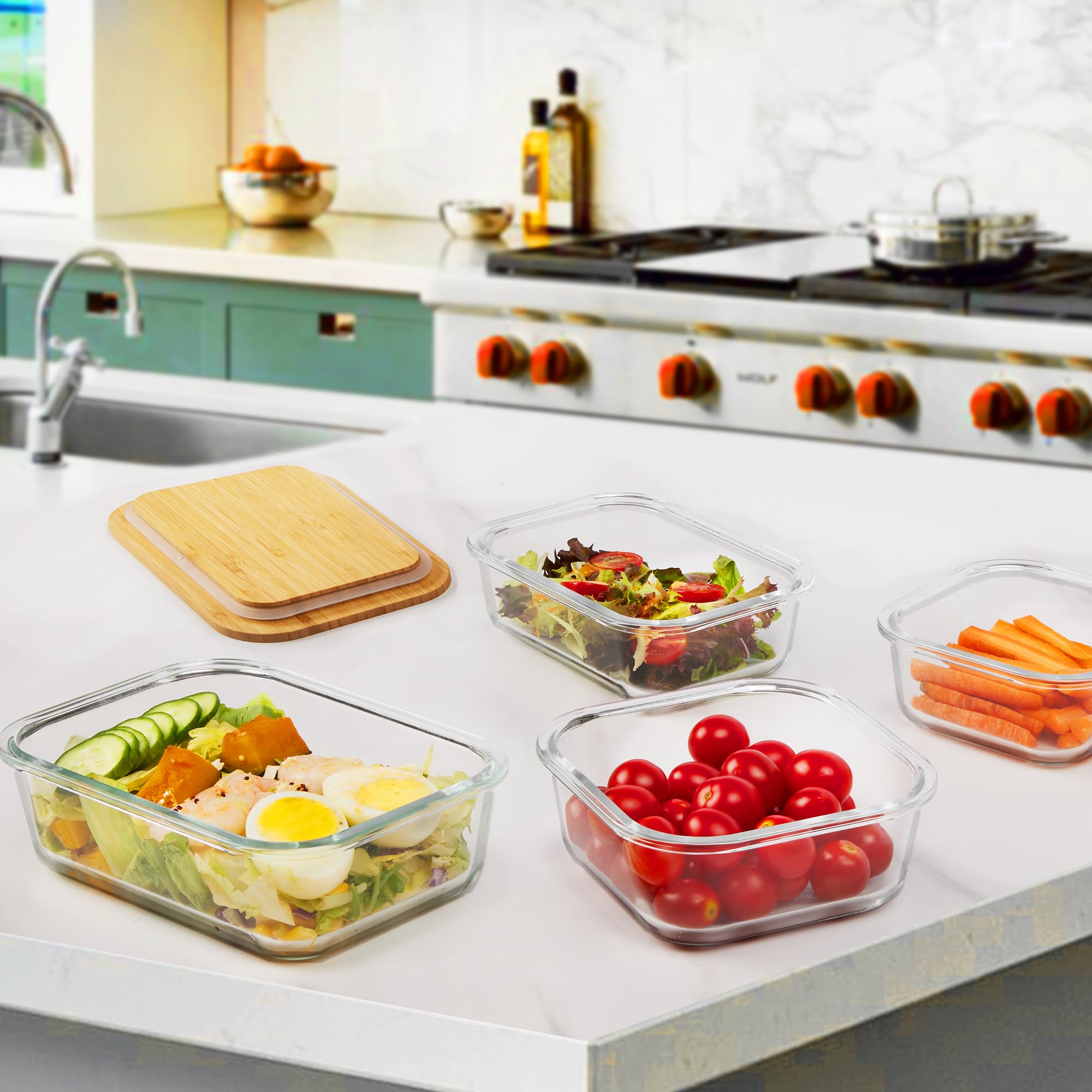 Vtopmart borosilicate glass is safe for oven, microwave, and freezer use.