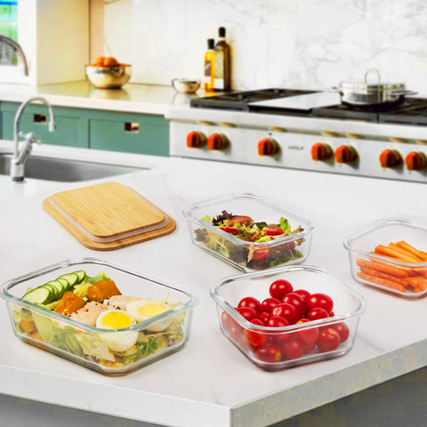 Vtopmart borosilicate glass is safe for oven, microwave, and freezer use.
