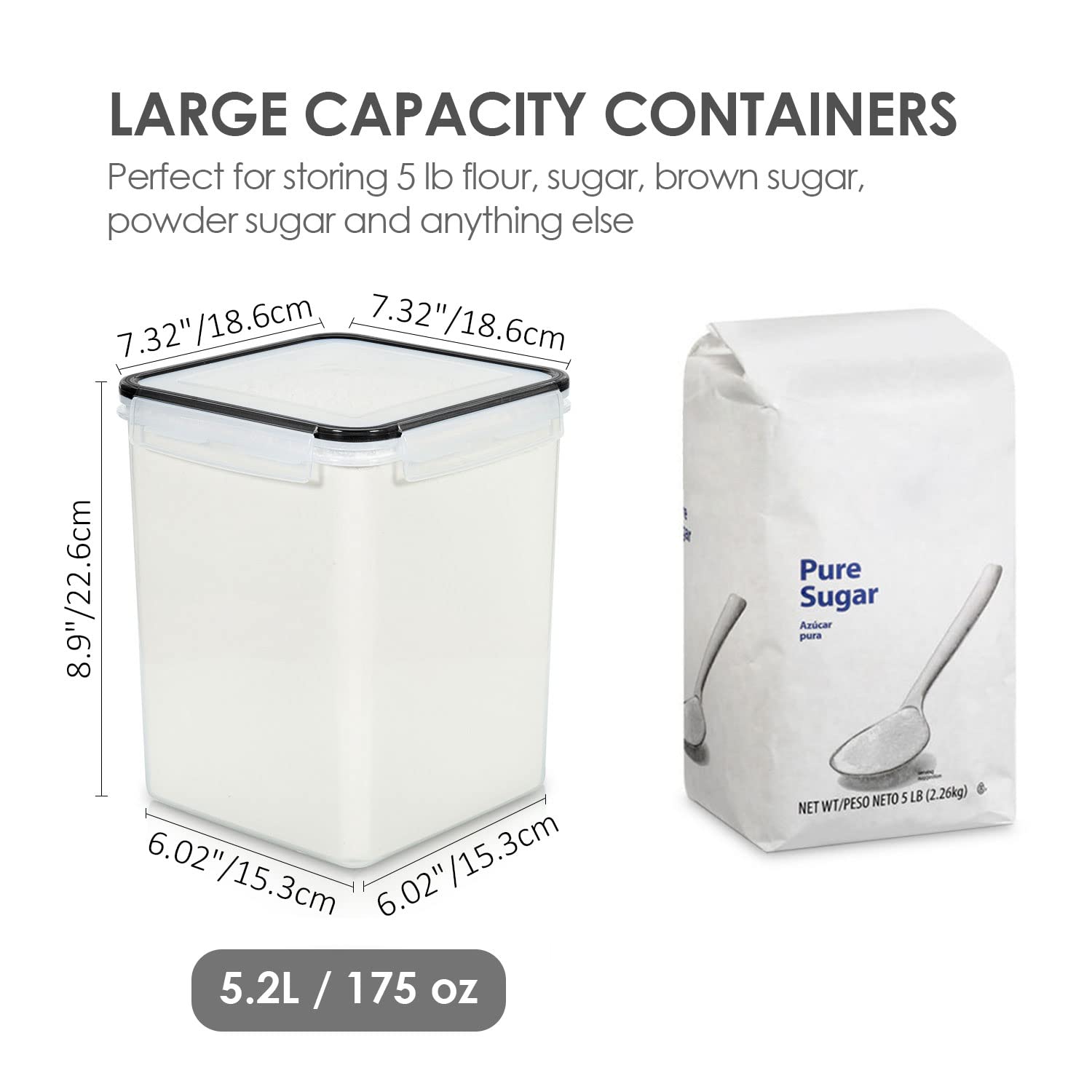 Vtopmart clear BPA-free plastic container with transparent view of contents