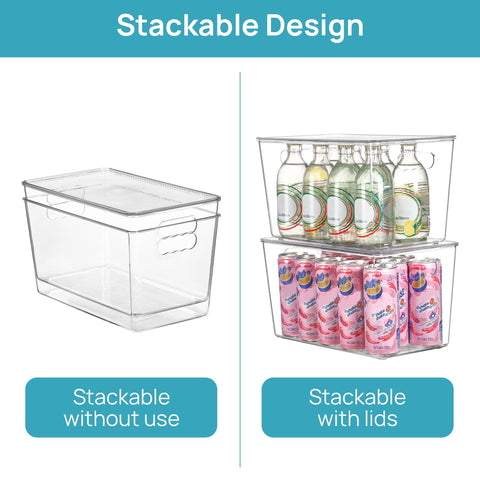 Vtopmart BPA-free durable plastic bin for heavy bottles and cans.