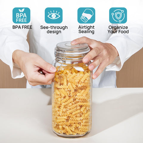 Vtopmart glass jars suitable for canning and everyday storage.
