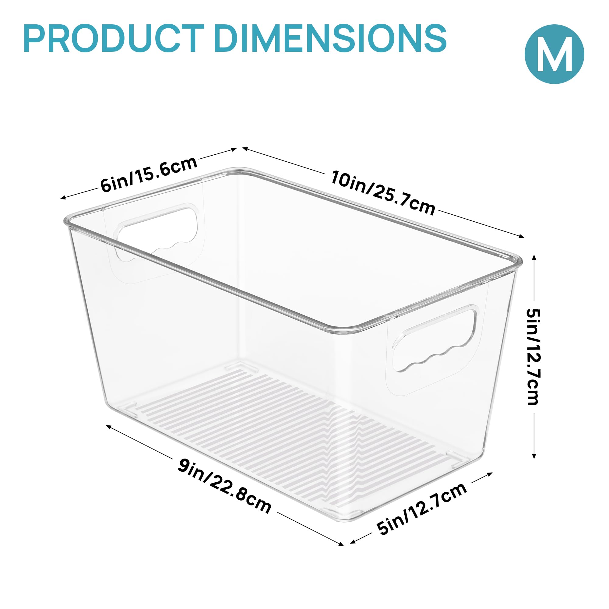 Vtopmart clear bins with handles for convenient access