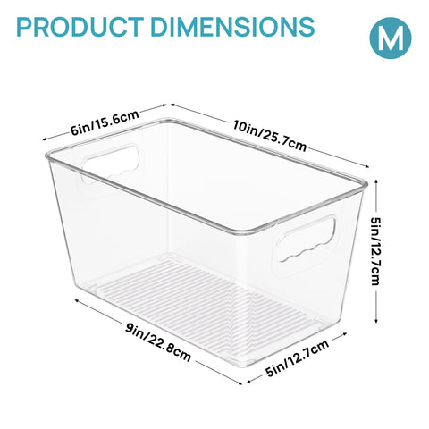Vtopmart clear bins with handles for convenient access