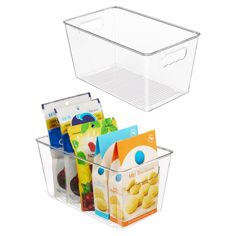 Vtopmart clear bin shows contents at a glance for fridge organization.