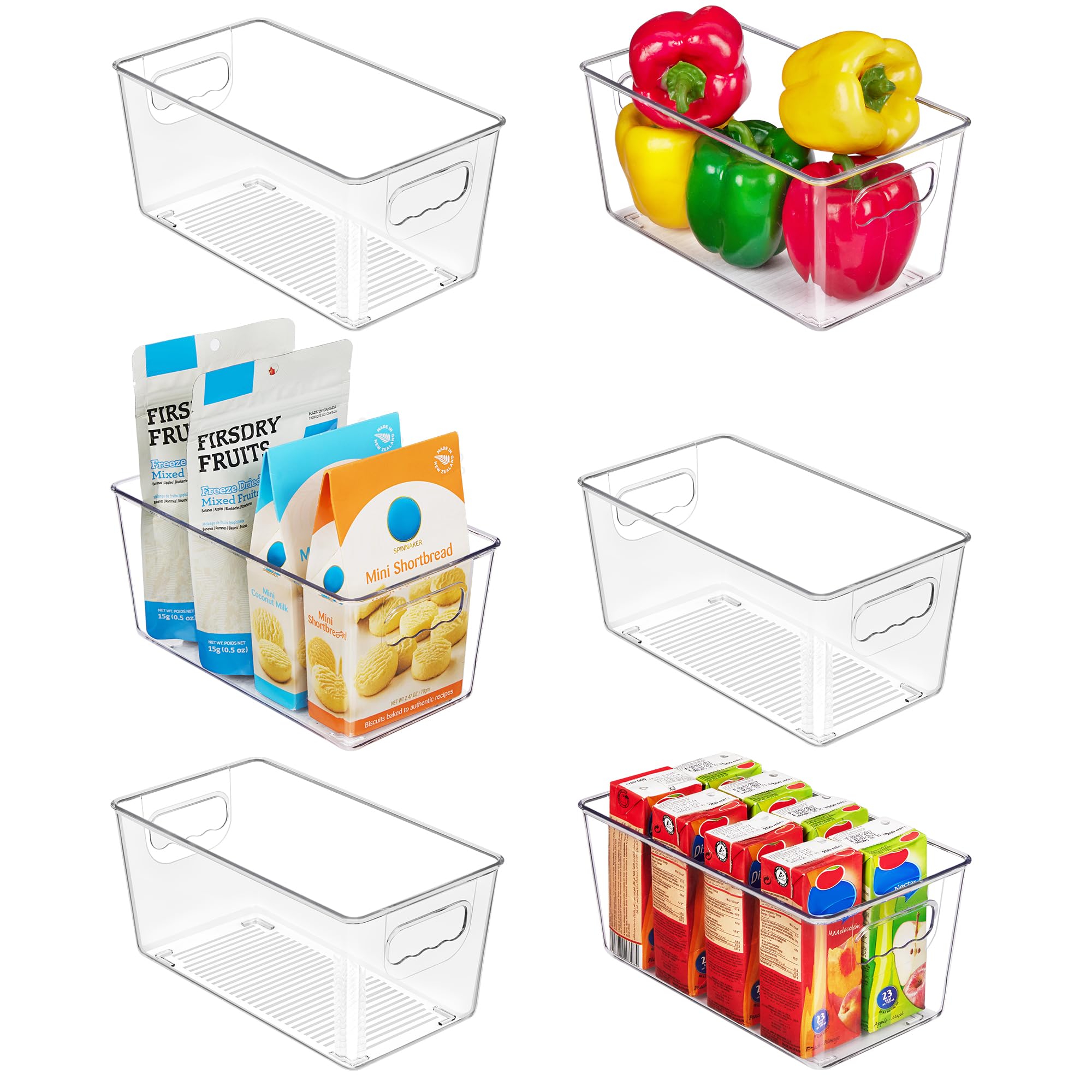 Vtopmart clear plastic storage bin for fridge organization and easy access
