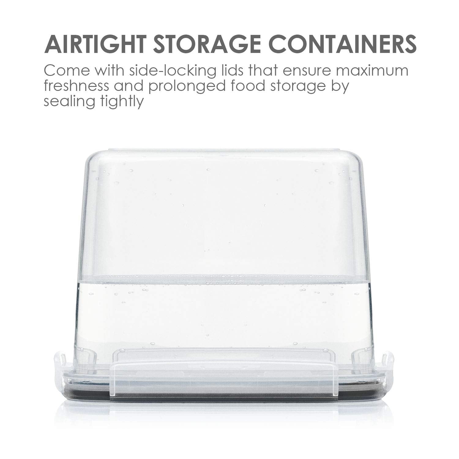 Vtopmart clear containers enable quick content checks on pantry shelves.