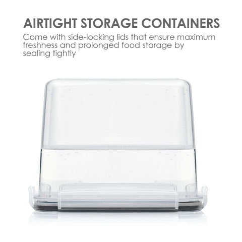 Vtopmart clear containers enable quick content checks on pantry shelves.