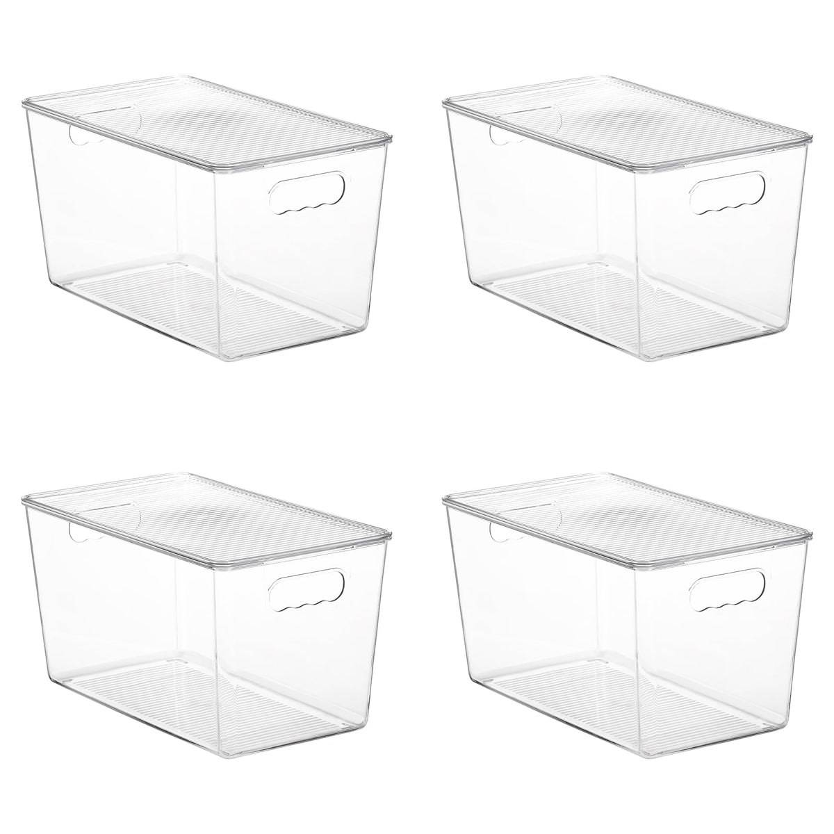 Vtopmart clear stackable bin with lid showcases pantry organization and easy access.