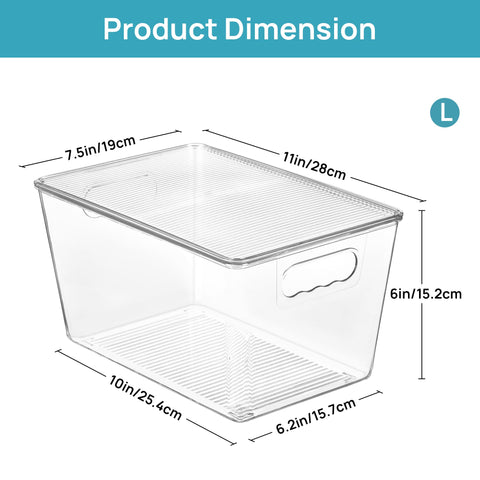 Vtopmart clear storage bin with handles for portable kitchen storage.