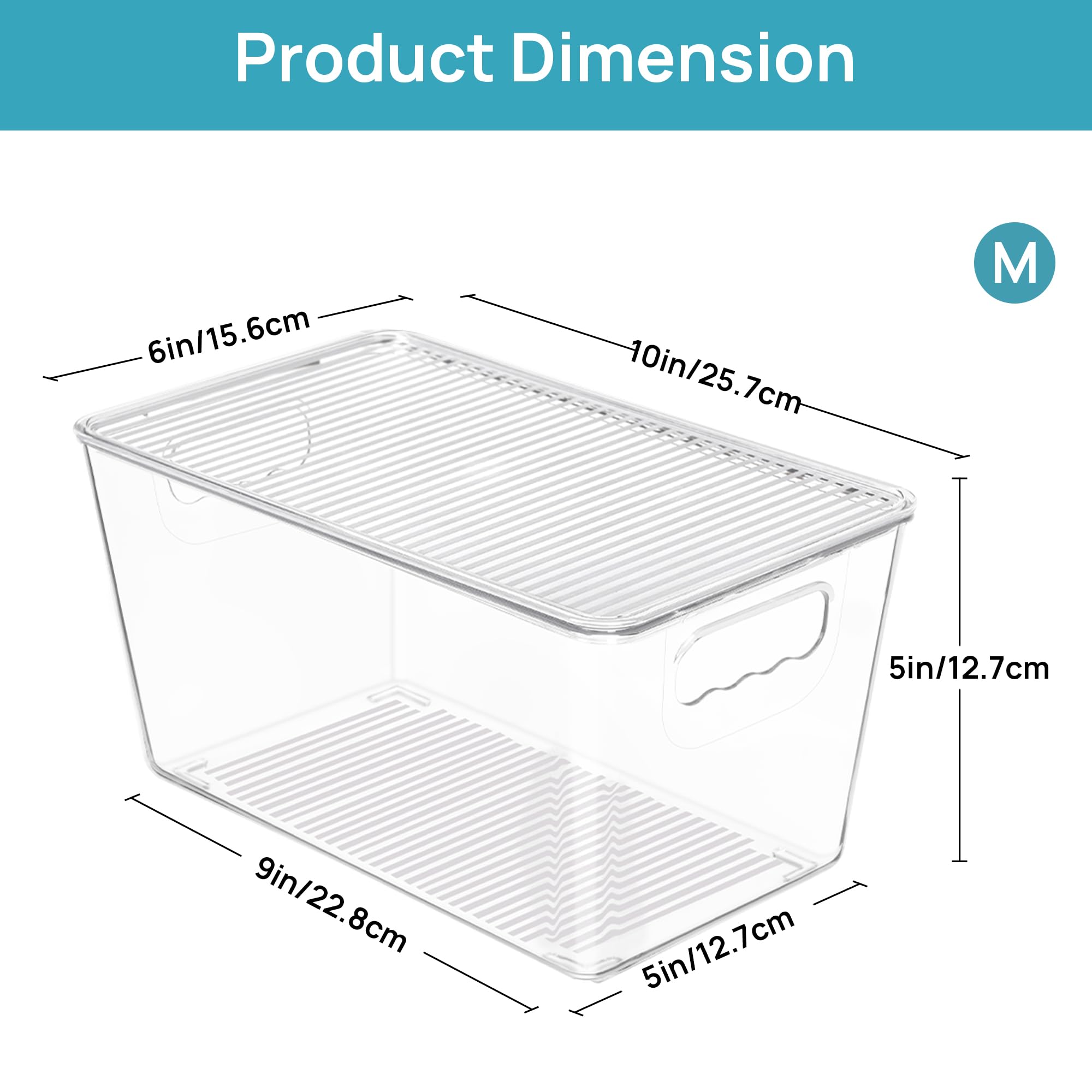 Vtopmart clear-view bins for quick content checks.