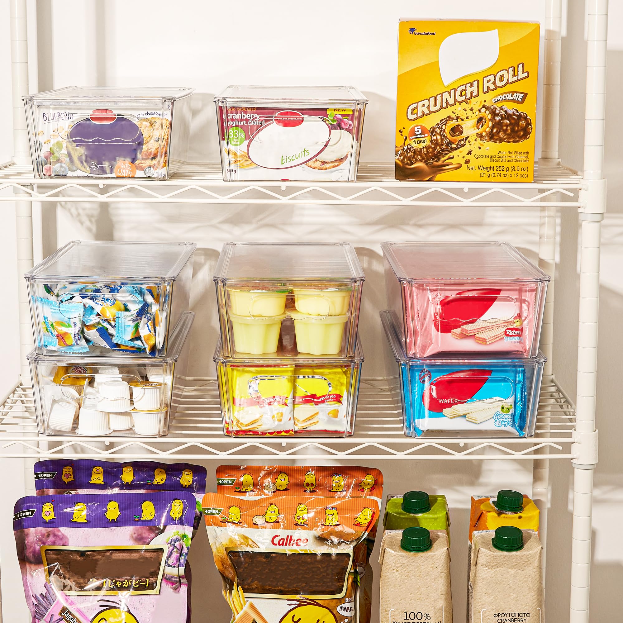 Vtopmart compact storage bin 12x6x3-4inches for snacks and condiments
