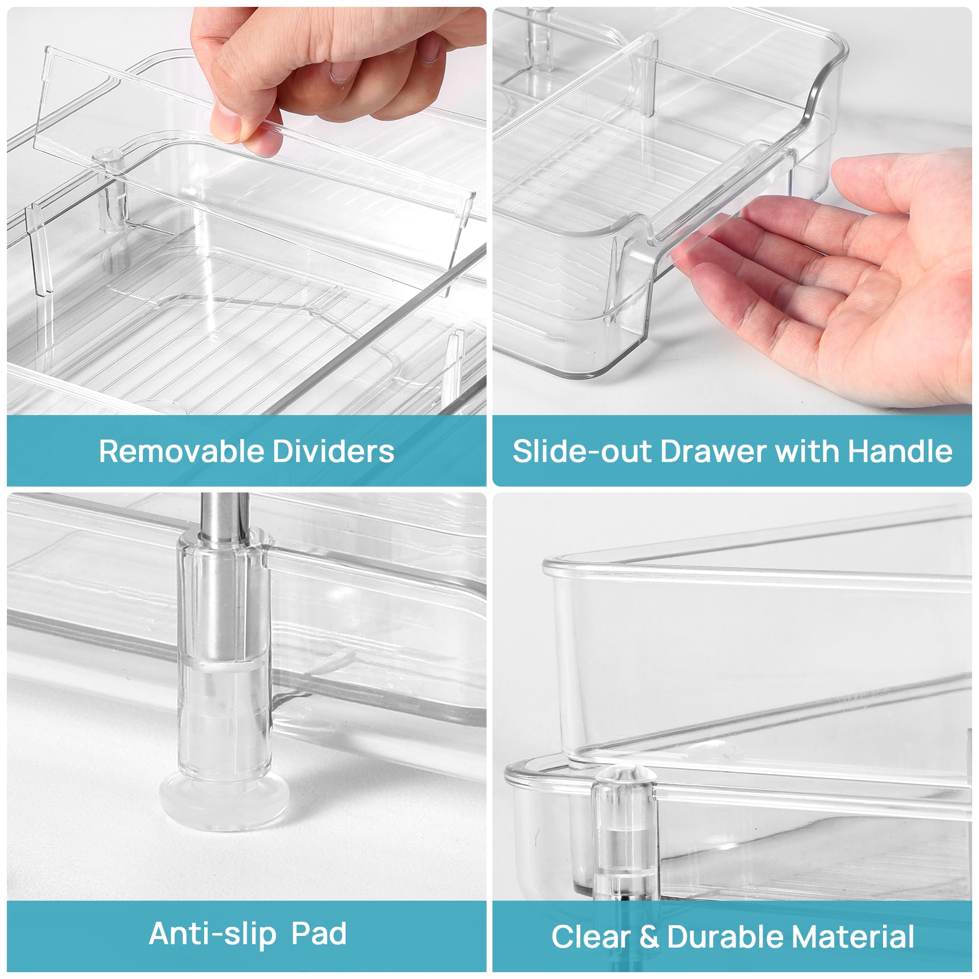 Vtopmart organizer with detachable dividers for customizable compartments