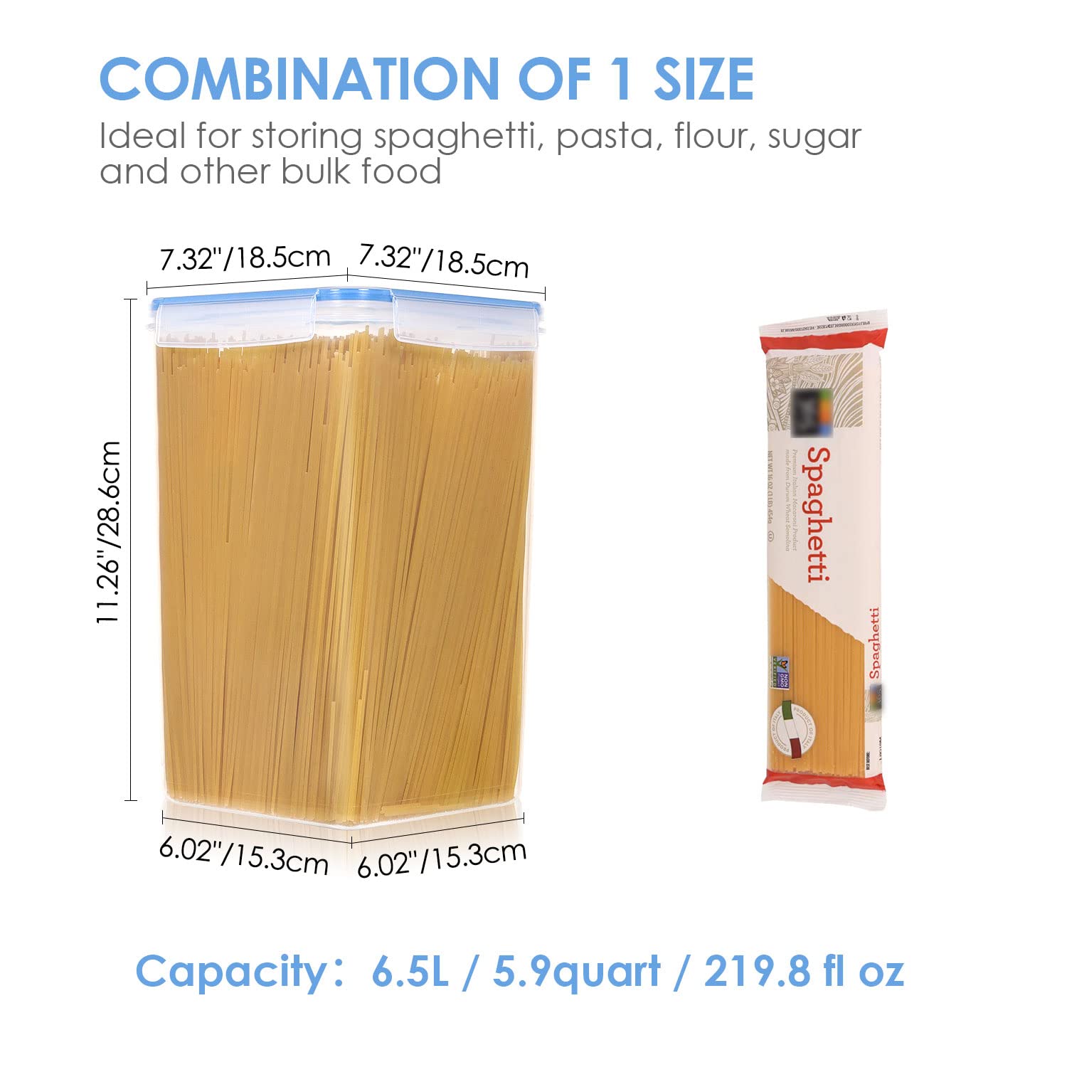 Vtopmart extra-large tall airtight container with clear view for quick pantry checks.
