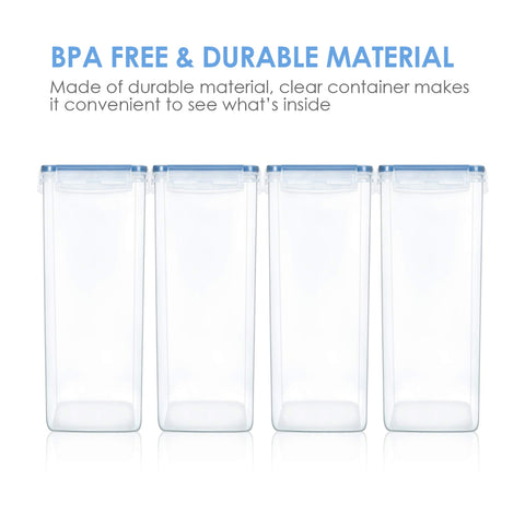 Vtopmart stackable design lid container maximizes shelf space in tight pantries.