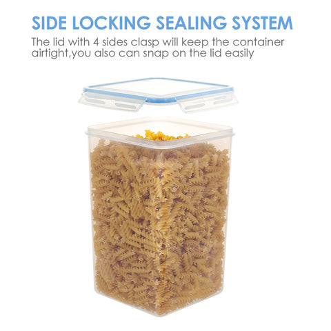 Vtopmart blue-lid airtight container seals freshness for baking staples.