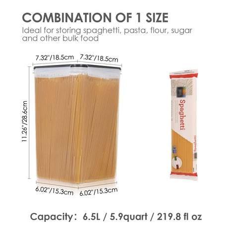 Vtopmart flour tall container with clear body for quick content checks