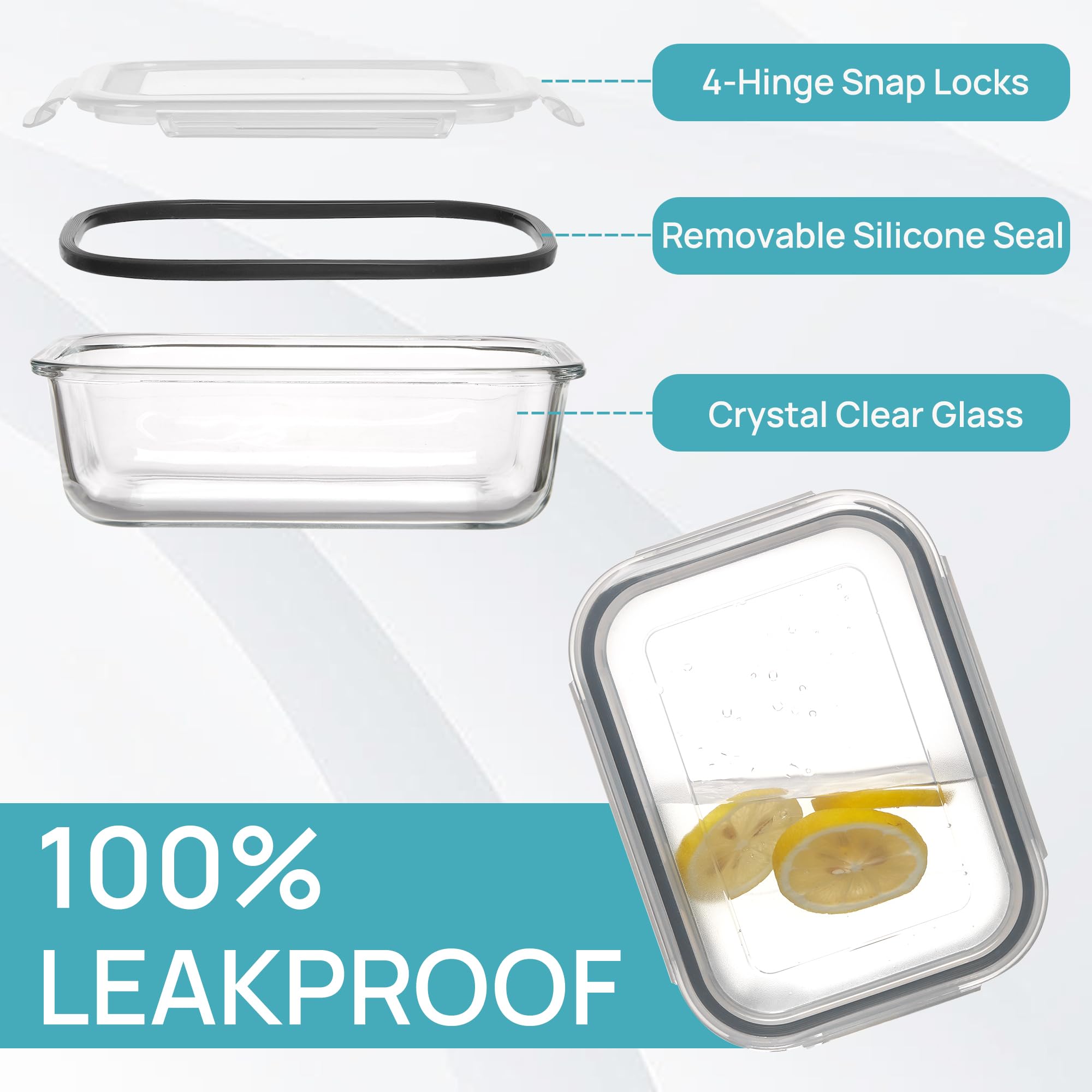 Vtopmart fridge-ready meal prep containers arranged for organized lunches