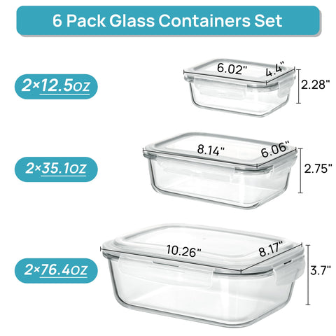 Vtopmart glass container with snug lid for secure food storage.