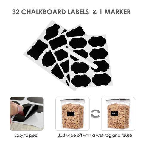 Vtopmart labels 32-pack for quick content updates
