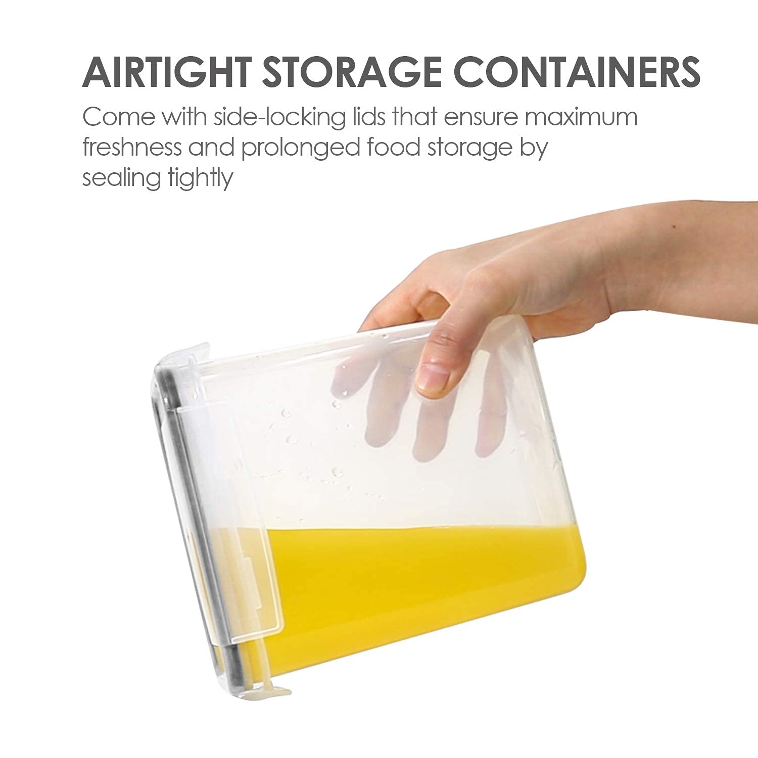 Vtopmart large see-through container for quick ingredient visibility