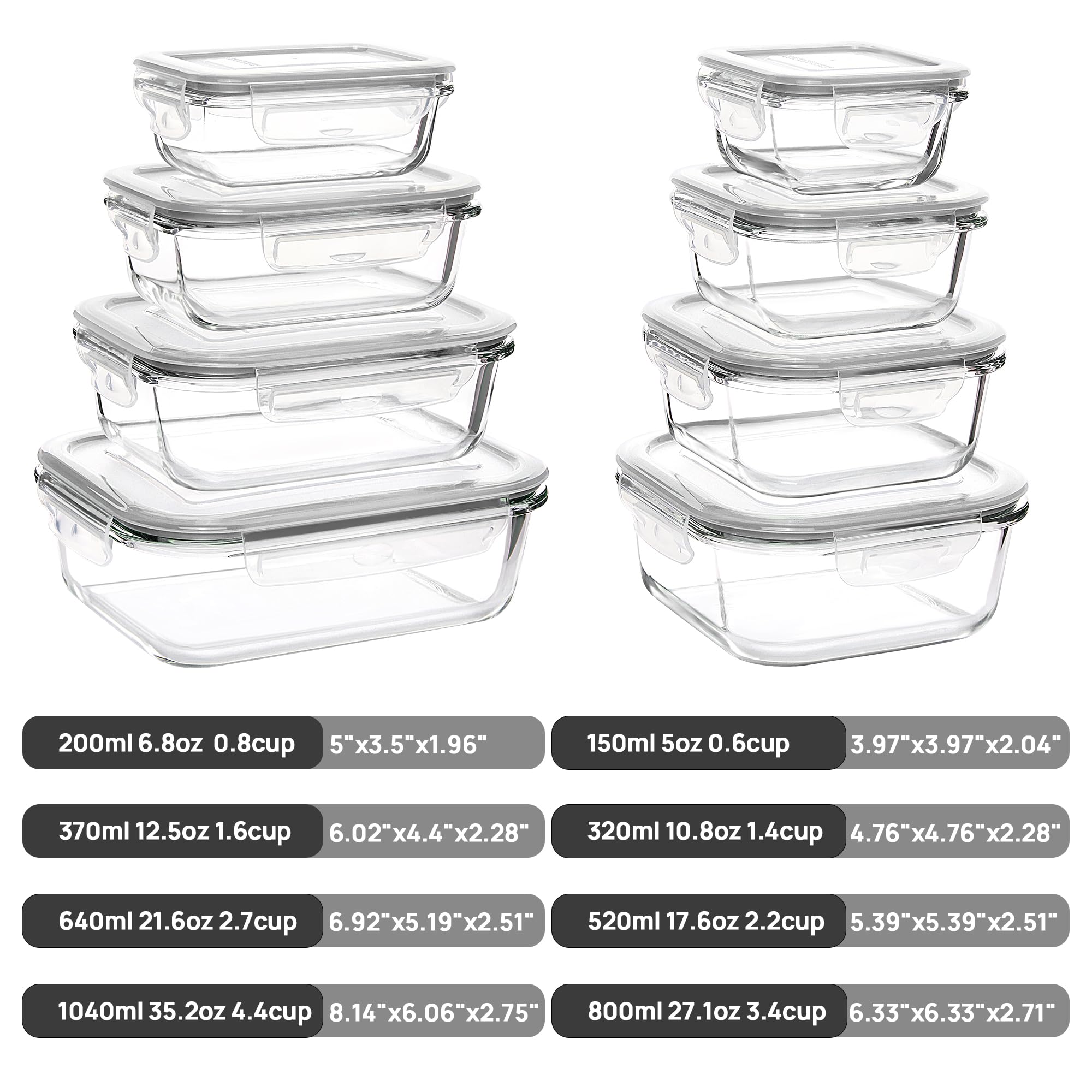 Vtopmart leak-proof lids close-up highlighting four-hinge locks and silicone seals to prevent leaks