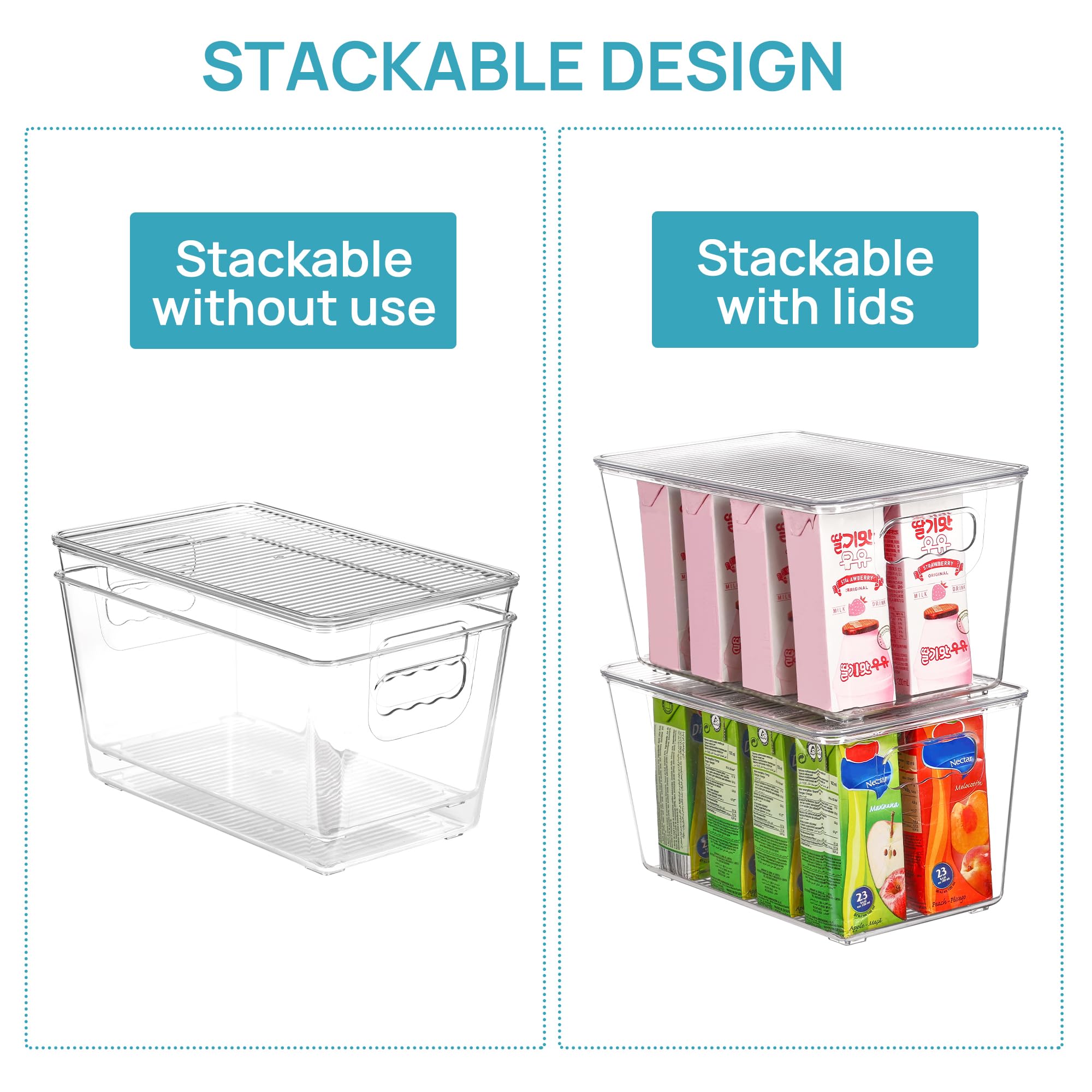 Vtopmart medium clear storage bin with lid for versatile use.