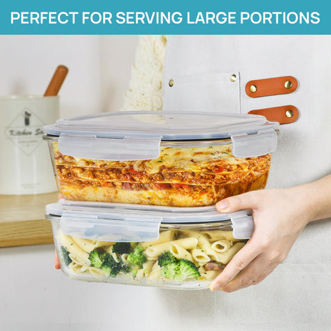 Vtopmart oven-safe glass container ready for roasting and reheating.