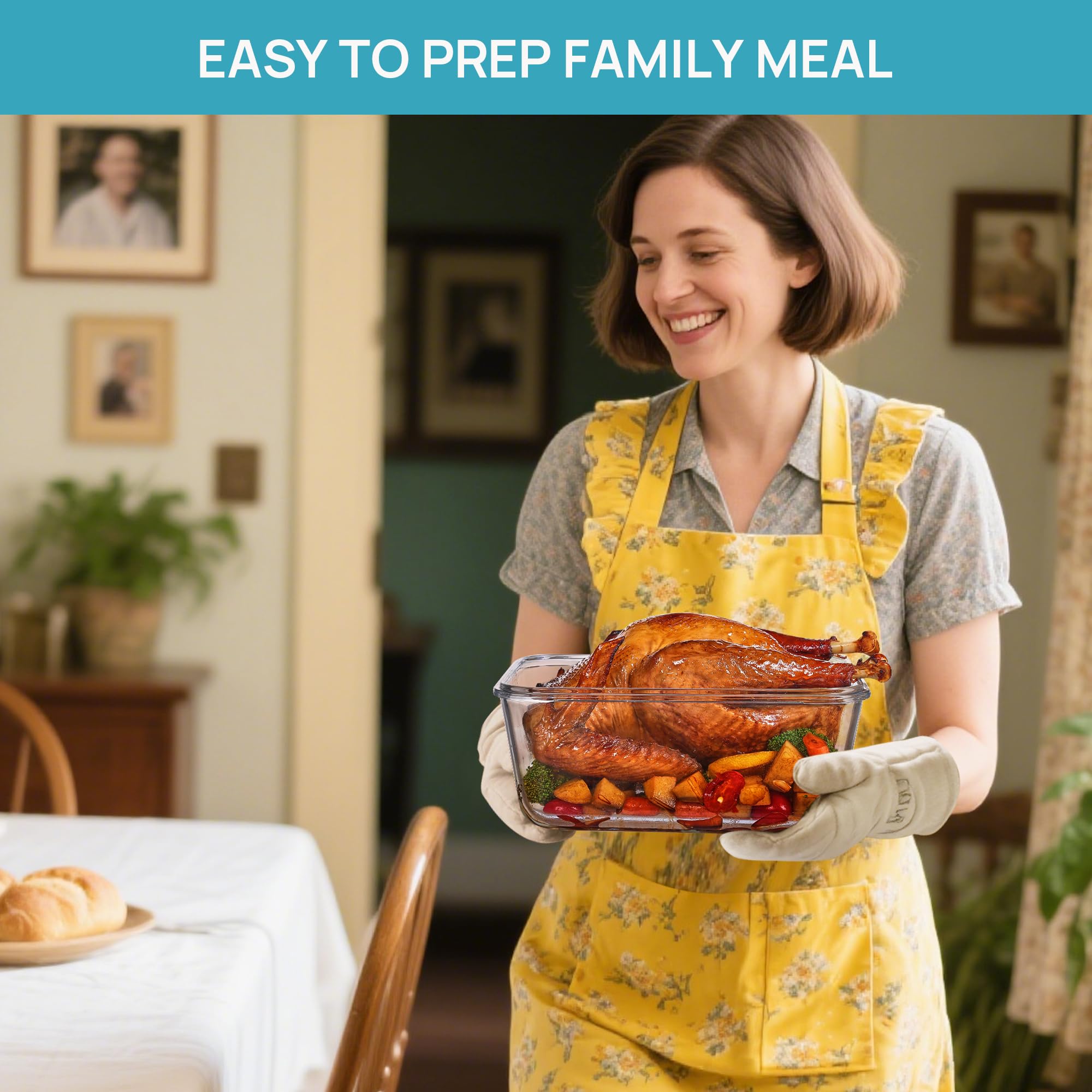 Vtopmart oven safe borosilicate glass container ready for baking