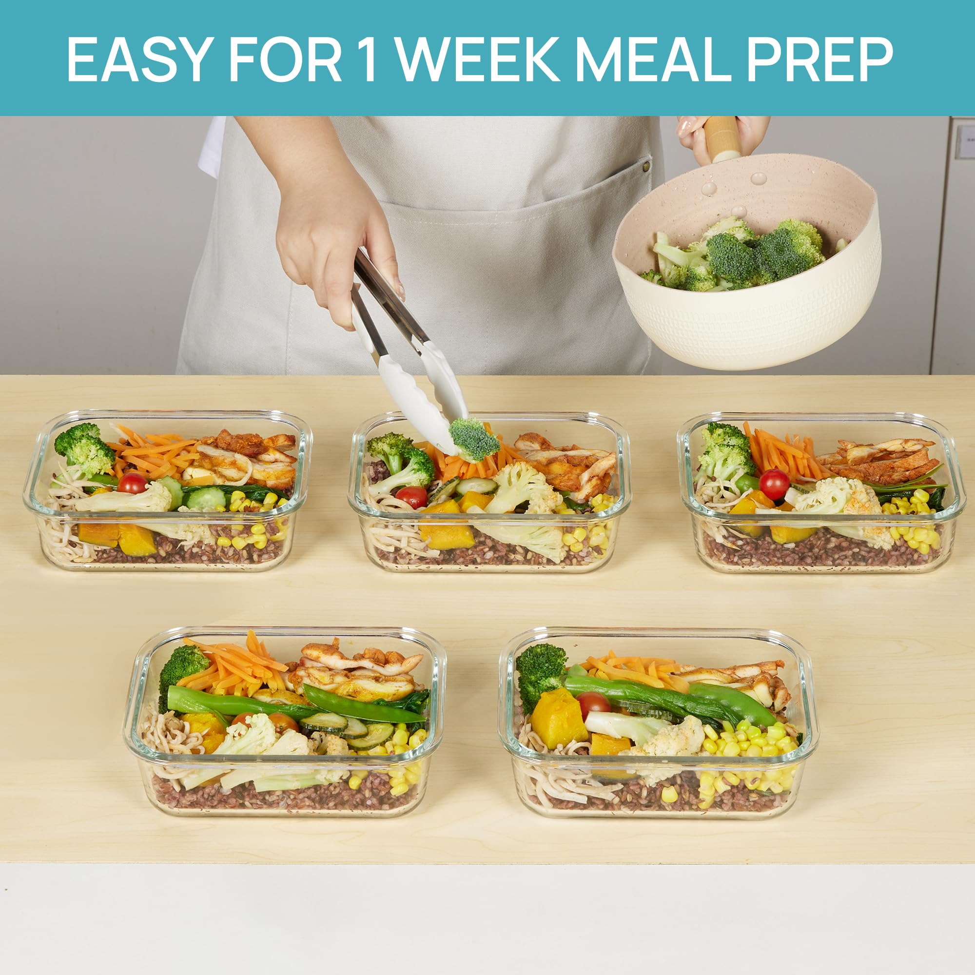 Vtopmart oven-safe borosilicate glass for easy freezer-to-oven transitions.