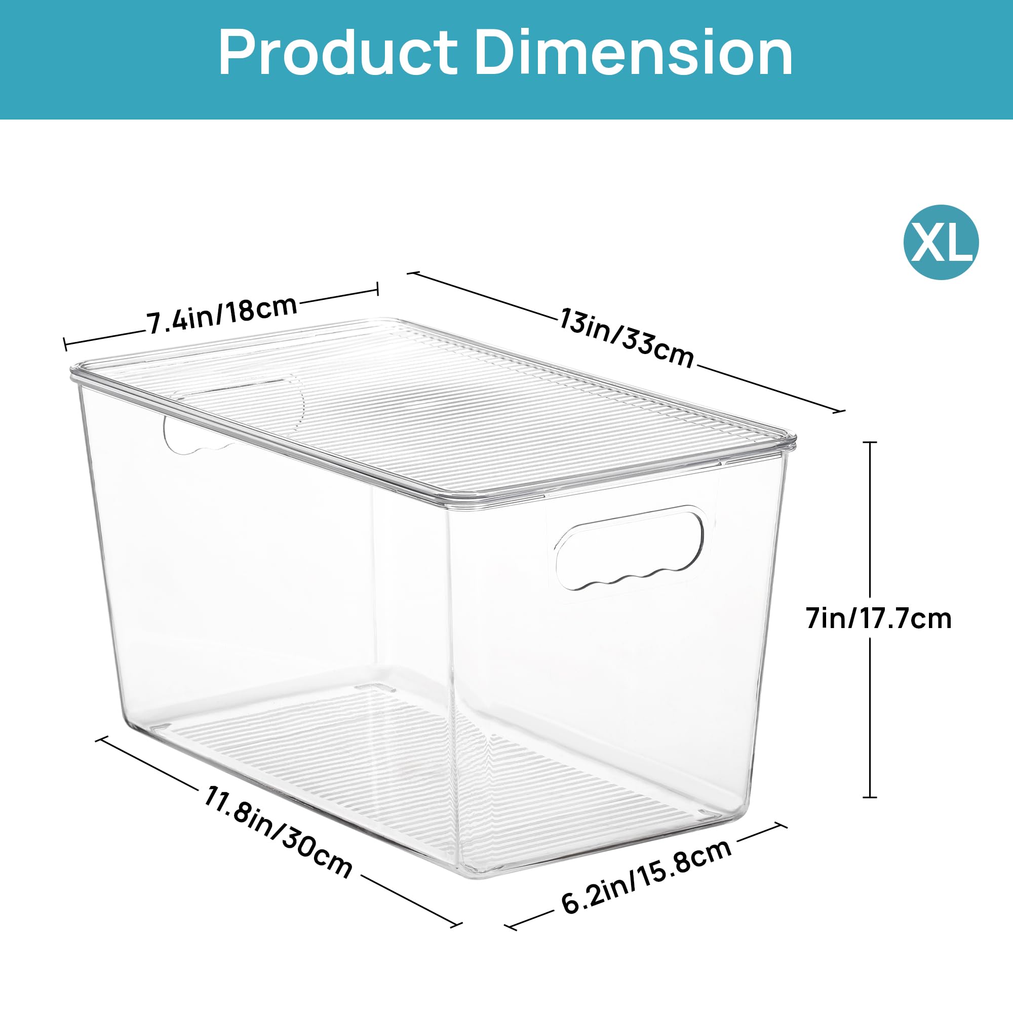 Vtopmart pantry bins with handles help easy pulling from shelves.