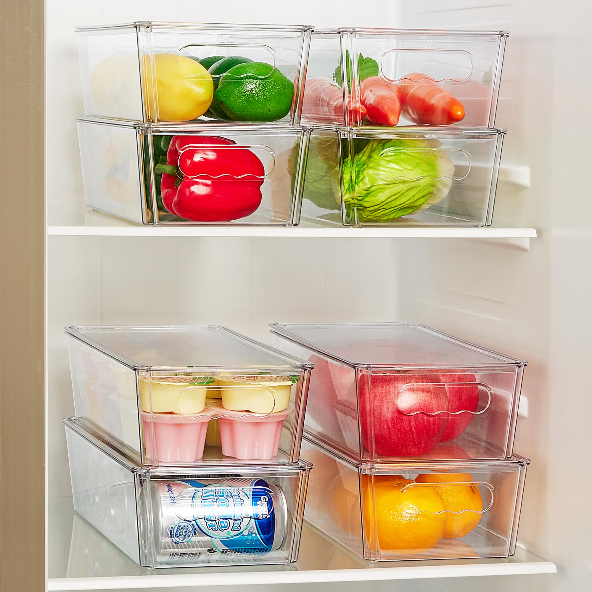 Vtopmart pantry storage bin removable lid for efficient space use