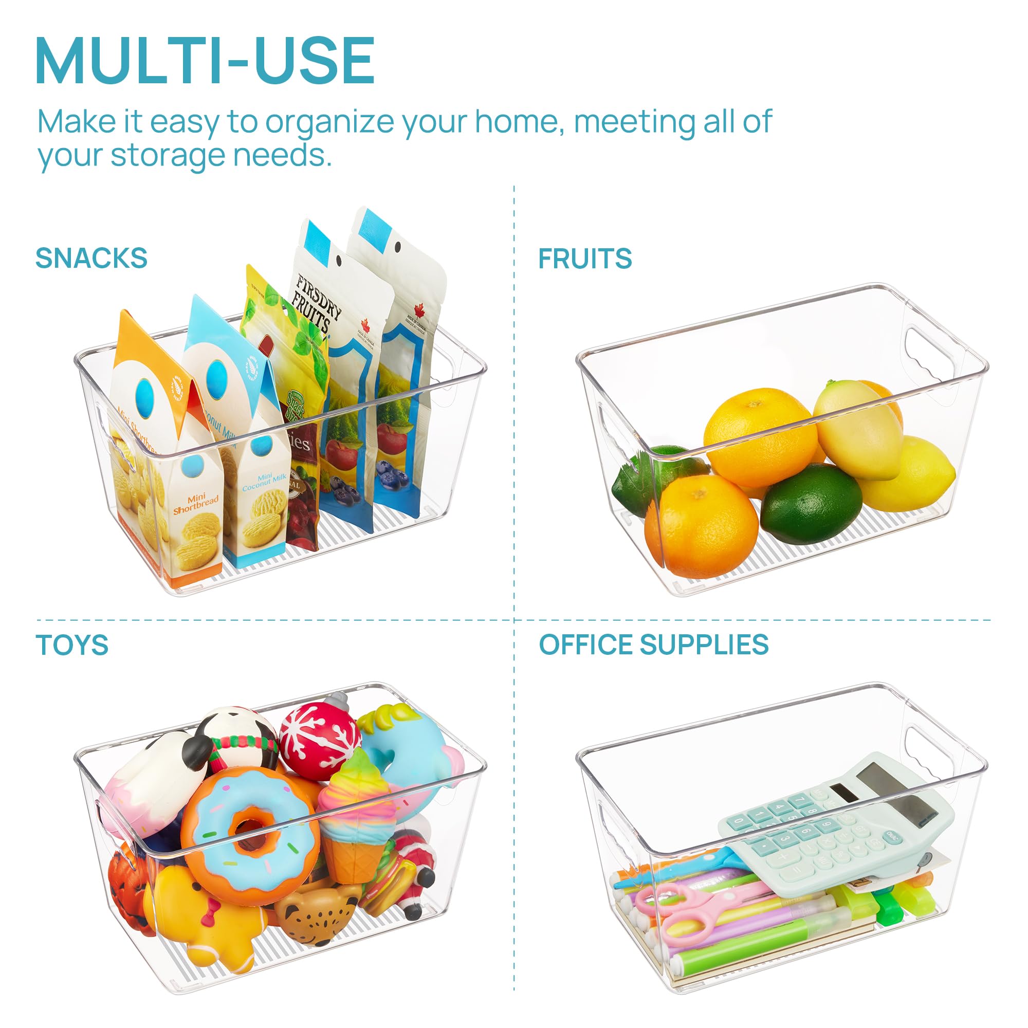 Vtopmart durable clear bin keeps contents visible and accessible
