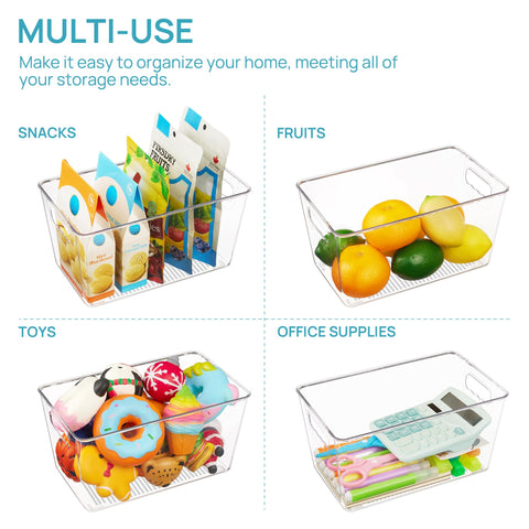 Vtopmart durable clear bin keeps contents visible and accessible