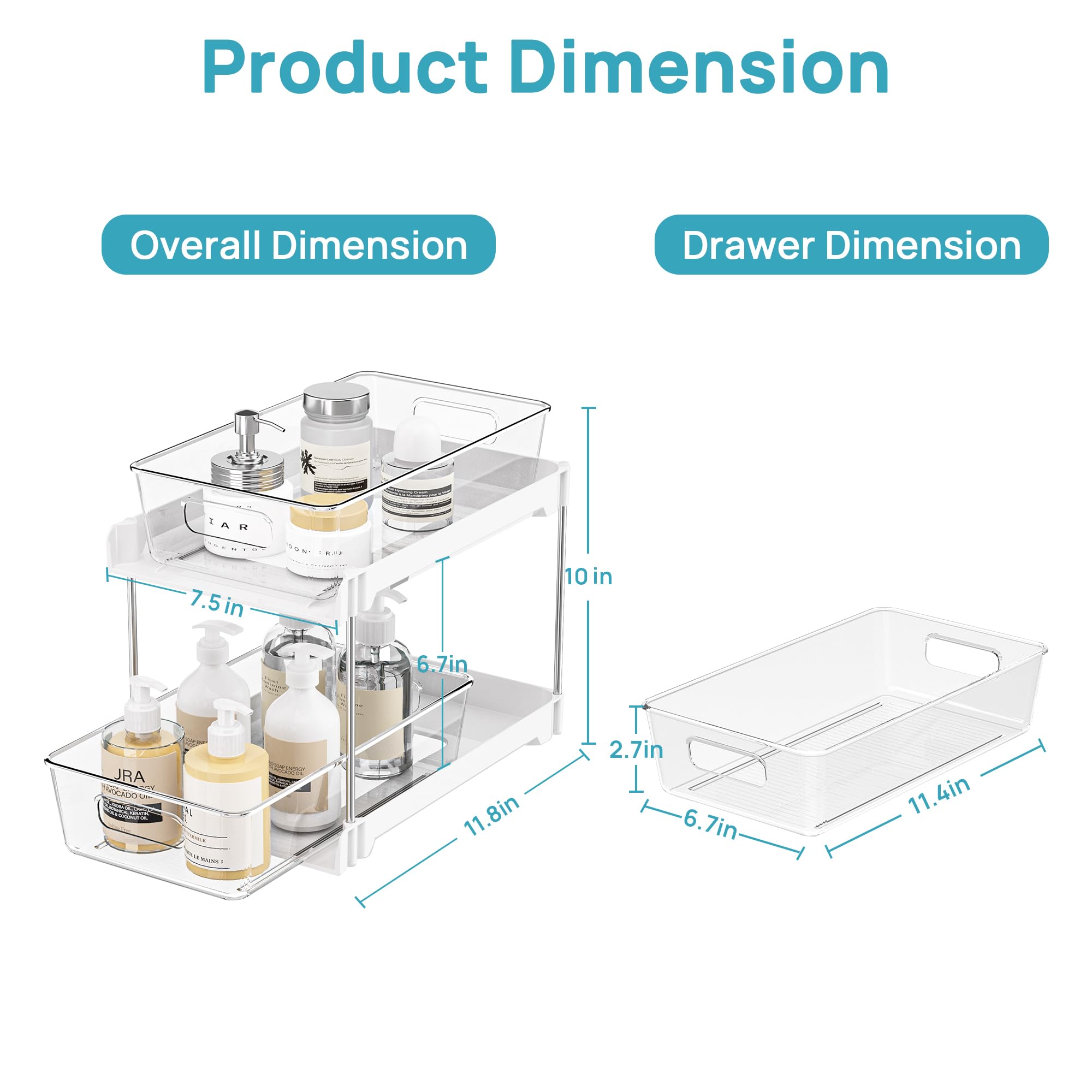 Vtopmart pull-out drawer tracks enable easy access.