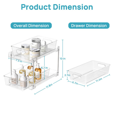 Vtopmart pull-out track system keeps items accessible in tight spaces.