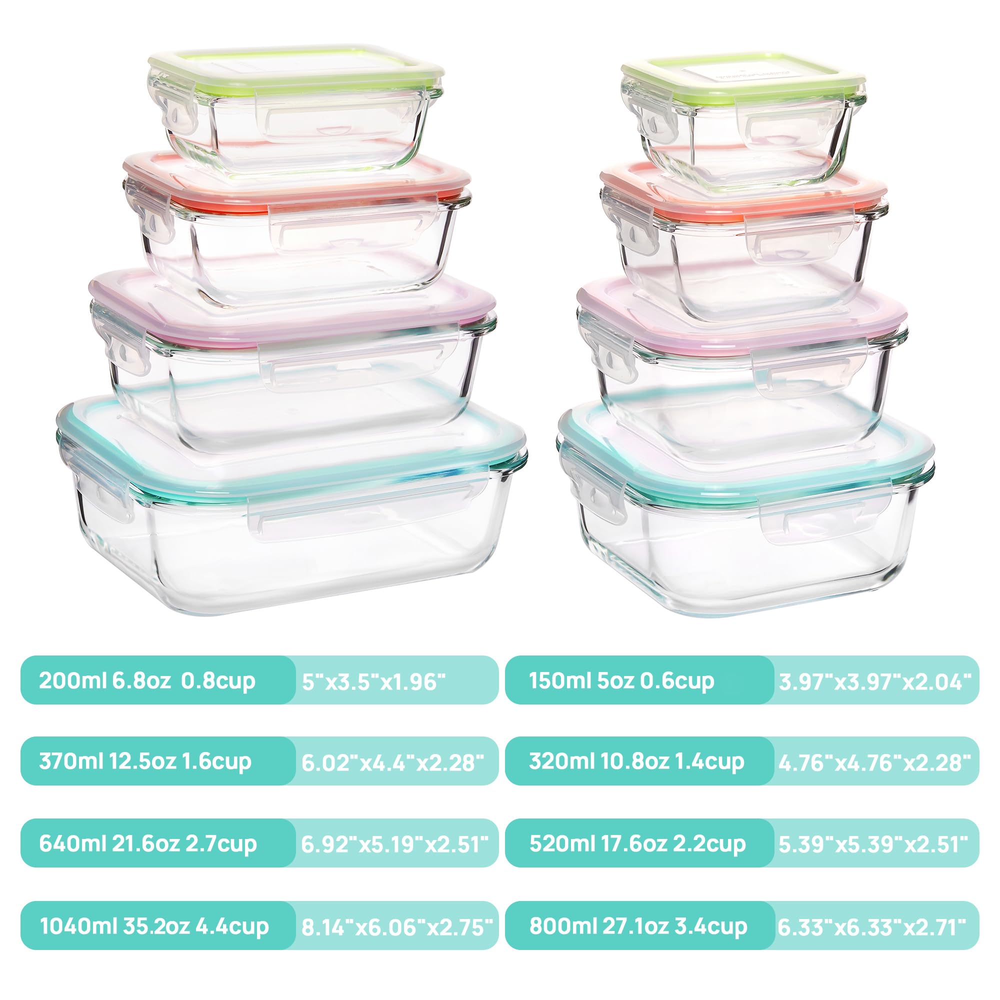 Vtopmart rectangle 35oz container in clear borosilicate glass, oven and microwave safe.