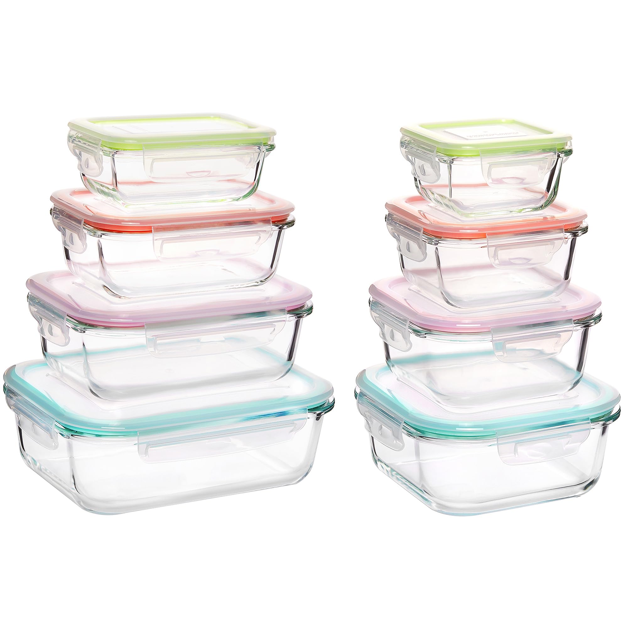Vtopmart 8-pack glass containers keep leftovers fresh and visible in the fridge.