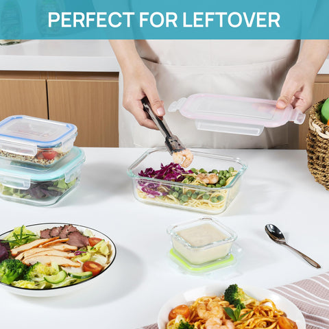 Vtopmart rectangle 12.5oz container seals tight to keep sauces fresh.