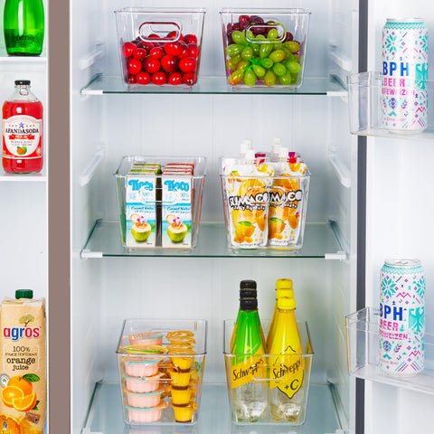 Vtopmart transparent refrigerator organizer bin for quick spotting.