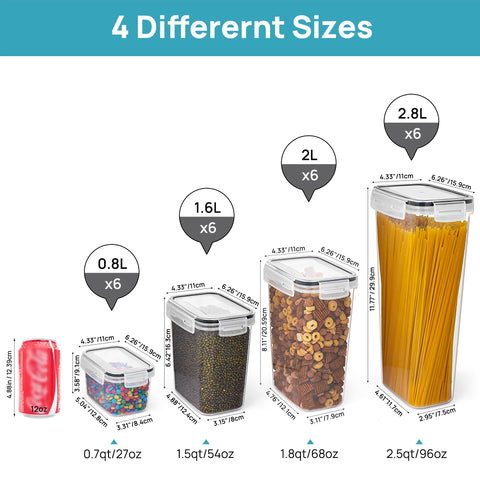 See-through Vtopmart containers showing contents at a glance.