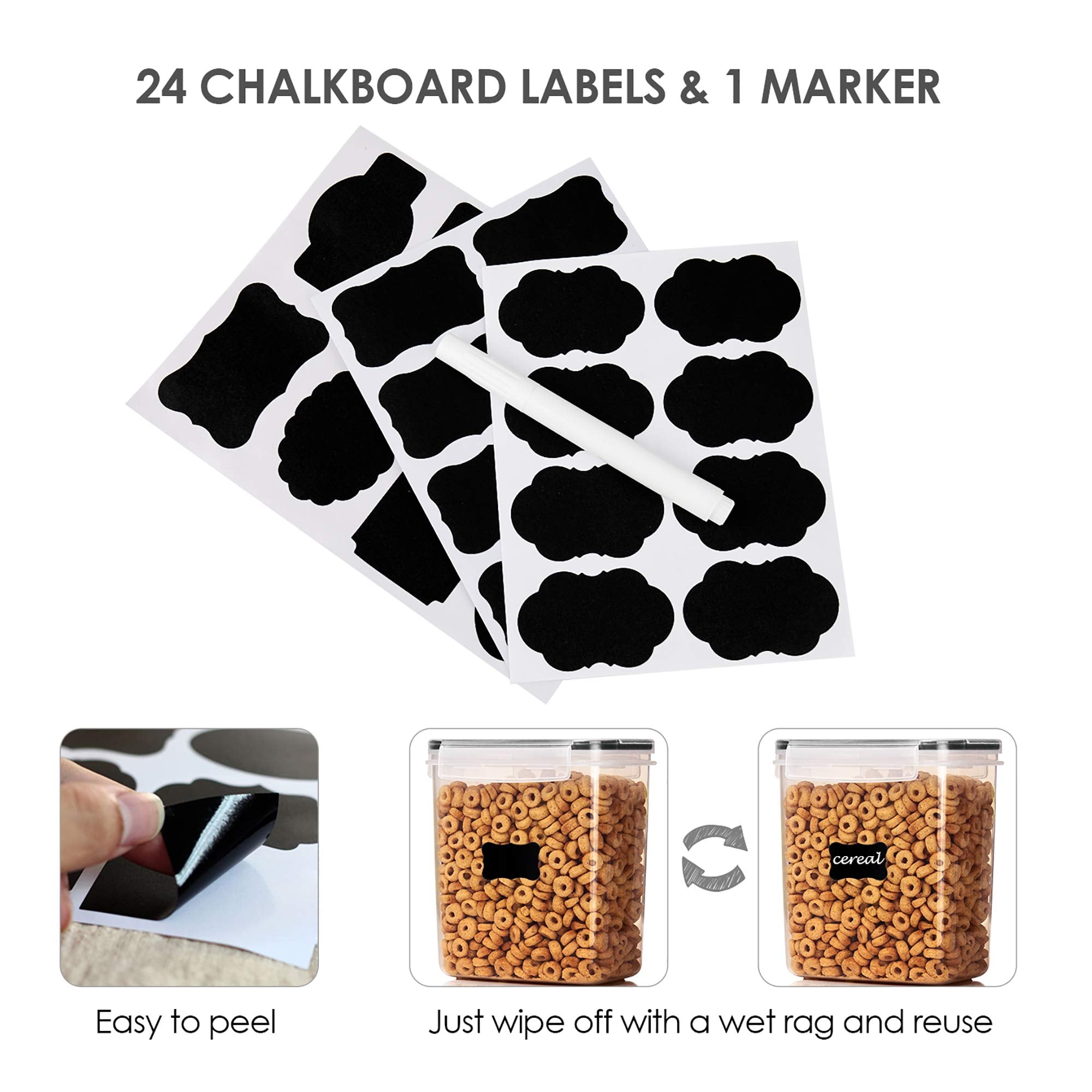 Vtopmart side-locking lids with silicone gasket seal in freshness.