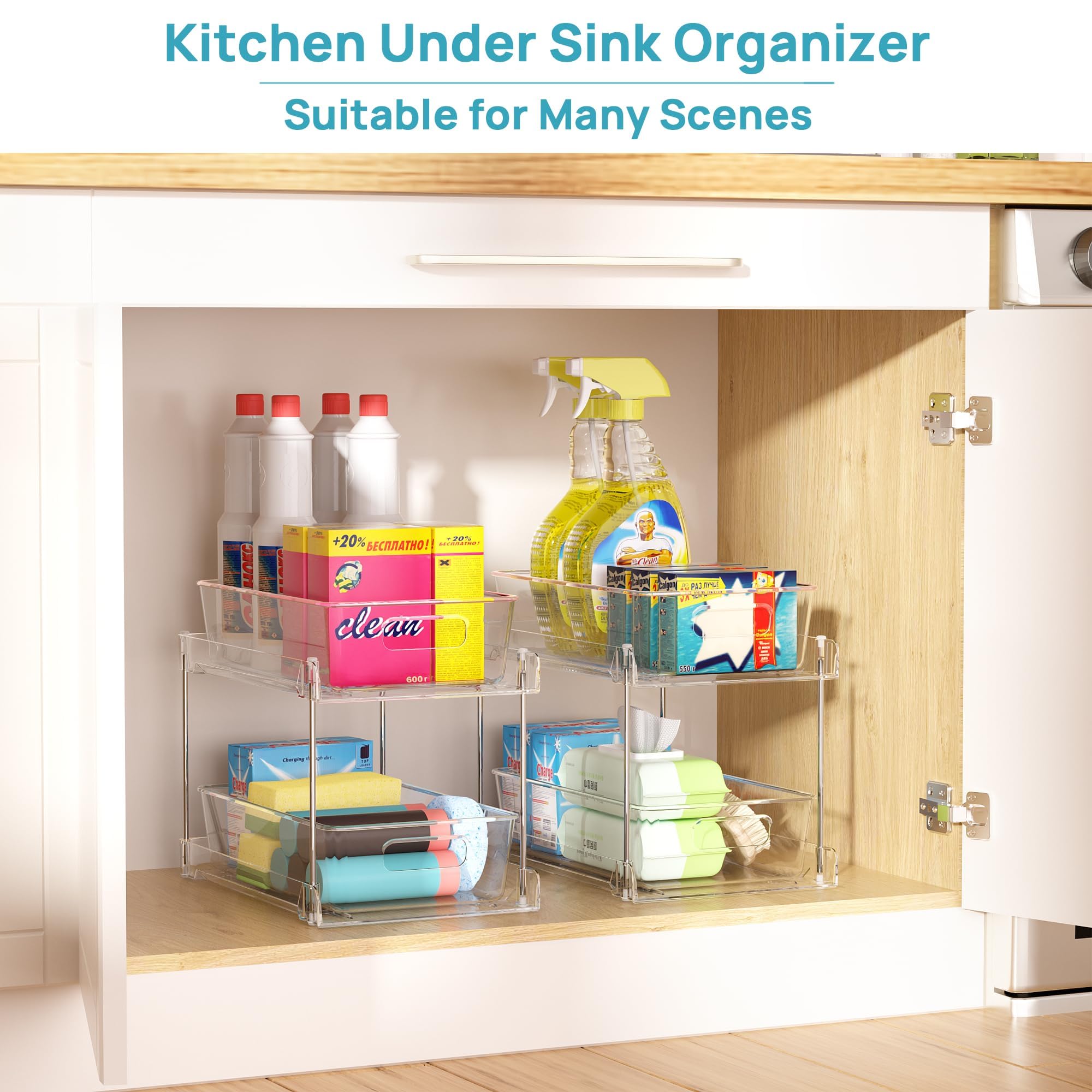 Vtopmart silicone non-slip pads stabilize drawers during use.
