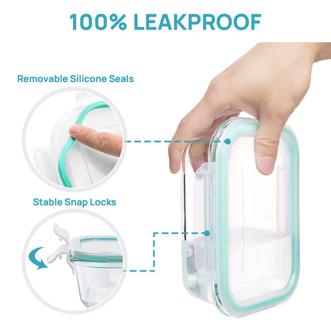 Vtopmart square 17.6oz container keeps meals organized and visible.