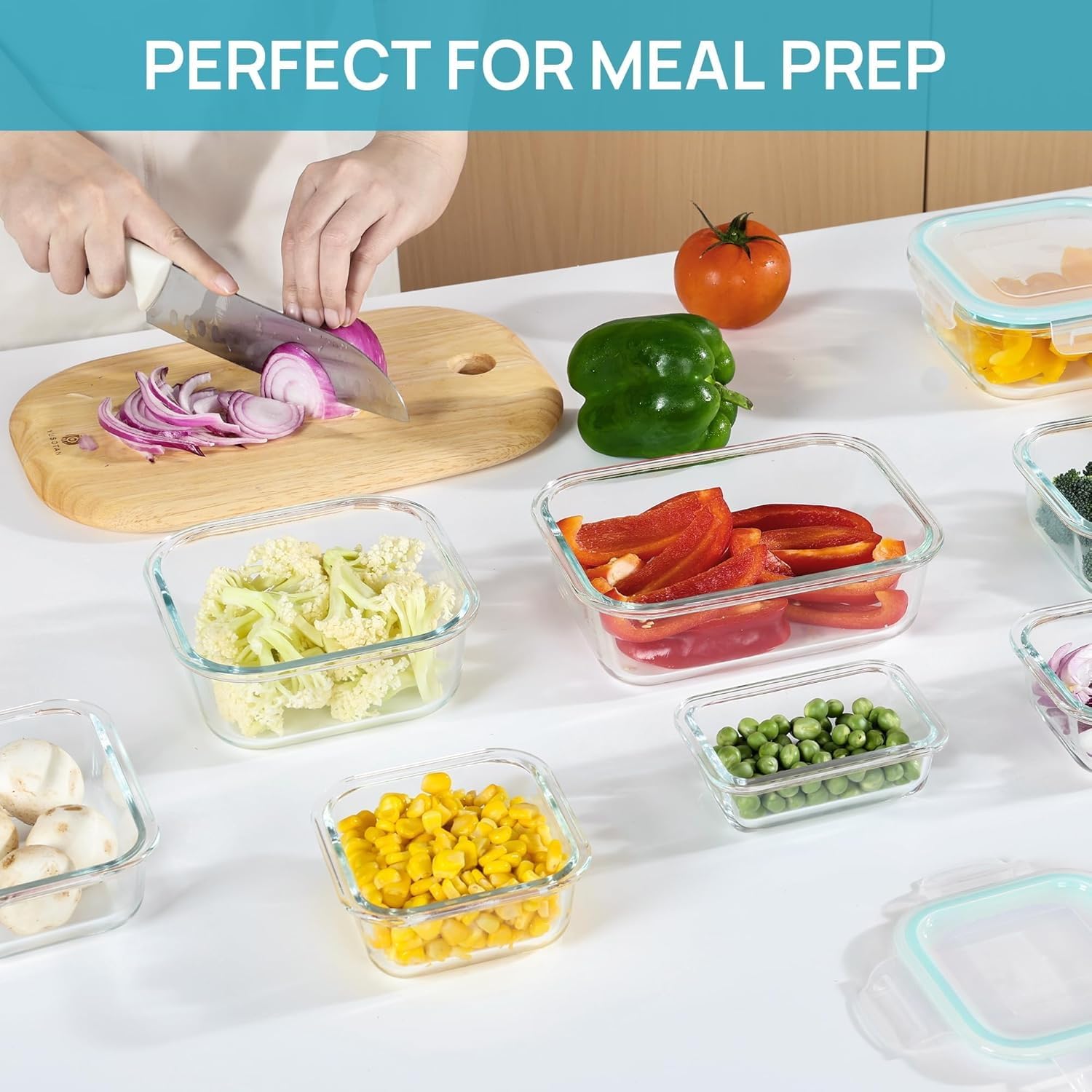 Vtopmart square 27.1oz container for meal prep and modular storage