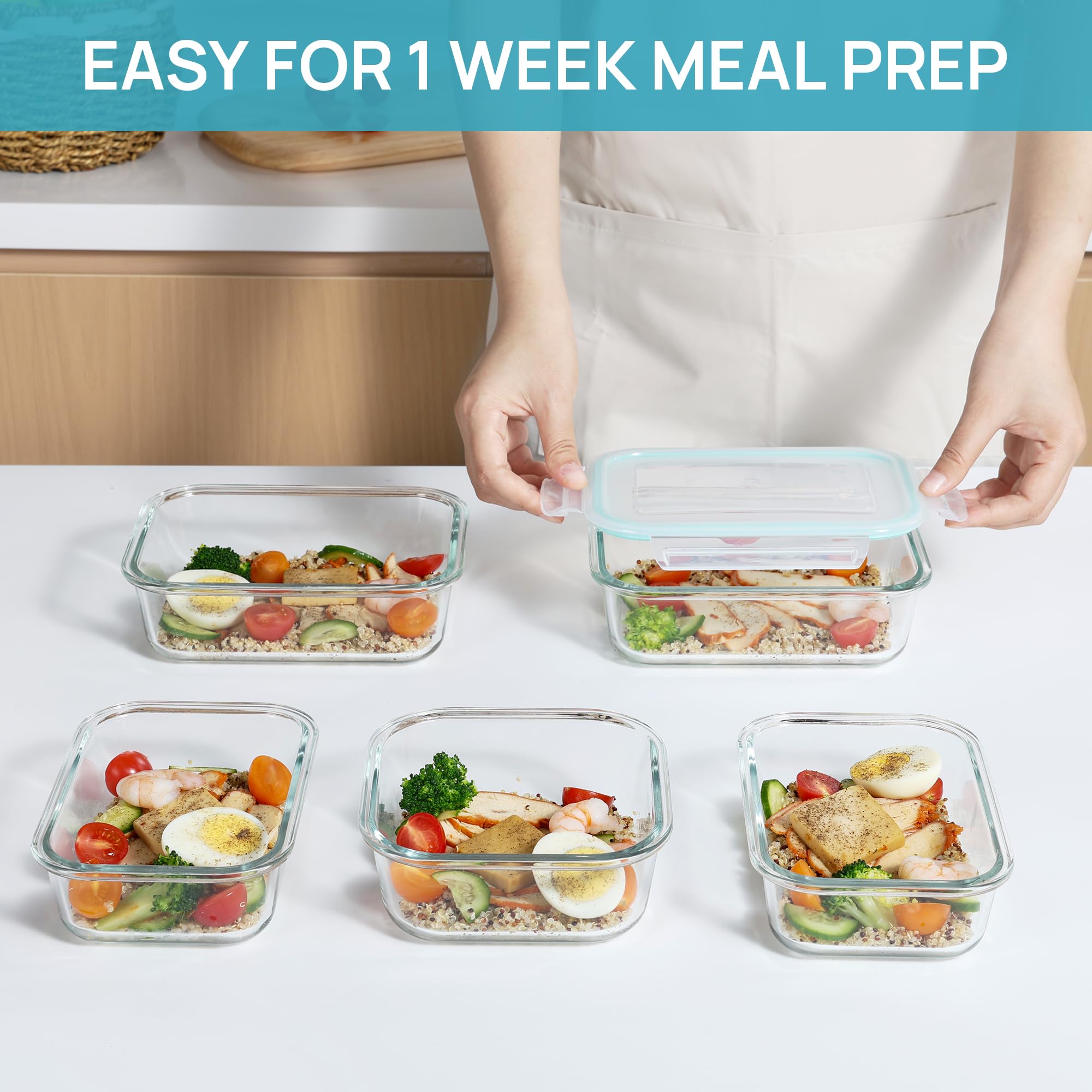 Vtopmart rectangle 5oz container is compact for snacks on the go.