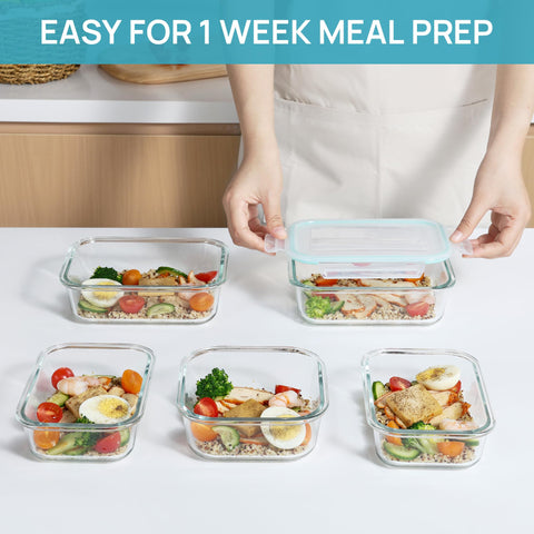 Vtopmart rectangle 5oz container is compact for snacks on the go.