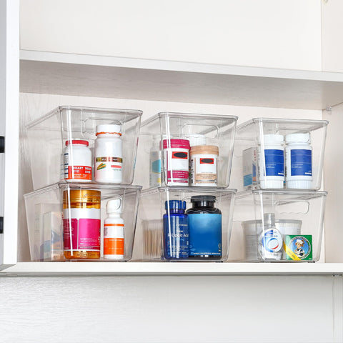 Vtopmart stackable bin with lids saves vertical space.